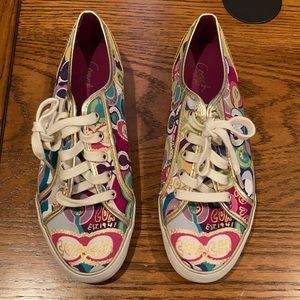 Awesome fun coach multicolored sneakers size 8!